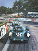 1963 Le Mans, Rover-BRM - motorsport art print by Michael Turner