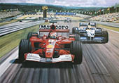 Michael Schumacher, Ferrari, 2001 European Grand Prix - Motorsport F1 art print by Michael Turner