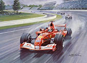 Michael Schumacher, Ferrari, 2003 United States Grand Prix - Motorsport F1 art print by Michael Turner