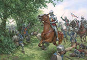 Yorkist horsemen deliver the decisive blow at the Battle of Tewkesbury, 1471 - Wars of the Roses painting by Graham Turner