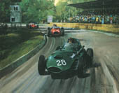 Tony Brooks, Vanwall, 1958 Italian Grand Prix, Monza - Driver signed motorsport art print by Michael Turner